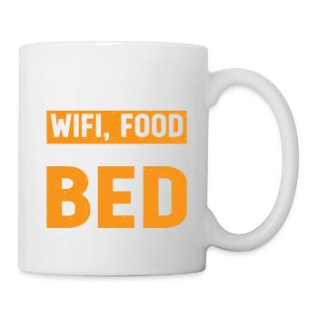 Tout ce dont j’ai besoin, c’est du Wifi, de la nourriture et de mon lit 10 - Mug blanc - blanc - Droite