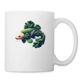 Cabbage Koi Carp Funny Animal Made of Vegetables - Mug - white - Right