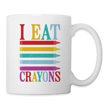 I Eat Crayons 10 - Tasse - Weiß - Rechts