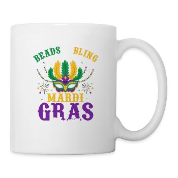 Beads & Bling It's A Mardi Gras Thing Party Carniv - Tasse - Weiß - Rechts