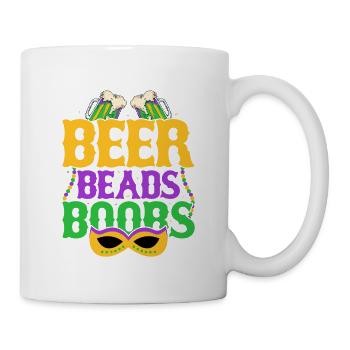 Beer Beads Boobs Mardi Gras Carnival - Mug - white - Right