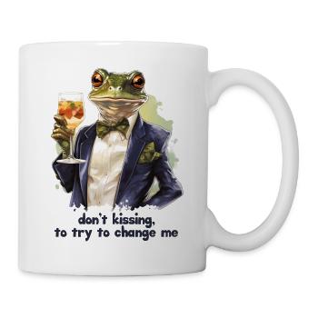 Cool frog in tuxedo with drink saying quote - Mug - white - Right