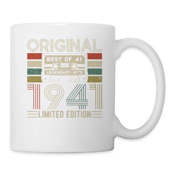 Vintage 83. Geburtstag - Geboren im Jahr 1941 - Tasse - Weiß - Rechts