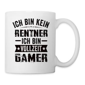 Ich Bin Kein Rentner Ich Bin Vollzeit Gamer - Tasse - Weiß - Rechts