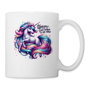Les licornes ne croient pas en vous non plus, amateur de fantaisie - Mug blanc - blanc - Droite