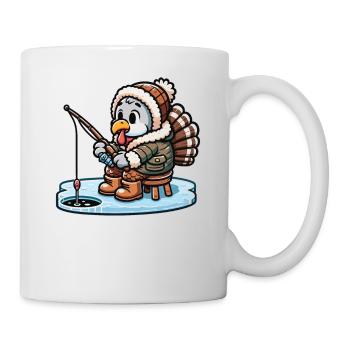 Eisfischen Thanksgiving Truthahn - Tasse - Weiß - Rechts