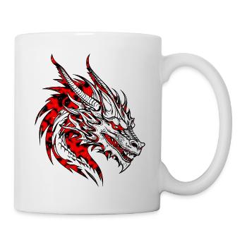 Fantasy Dragon Anime Dragon Head Mythical reptile - Mug - white - Right