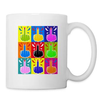 Doigt d’honneur Pop couleur Tie Dye Cool - Mug blanc - blanc - Droite