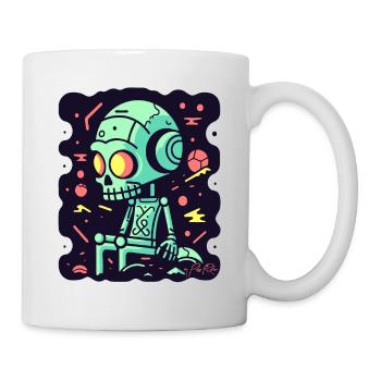 Cartoon Robots in Space: Rethinking - Mug - white - Right