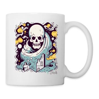 Couleur interactive, crâne industriel moderne - Mug blanc - blanc - Droite