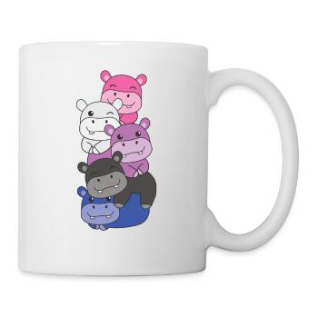 Genderfluid Flag Pride LGBTQ Cute Hippo - Mug - white - Right