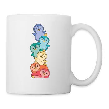 Rainbow Flag Gay Pride LGBTQ Pinguin süßer Pinguin - Tasse - Weiß - Rechts