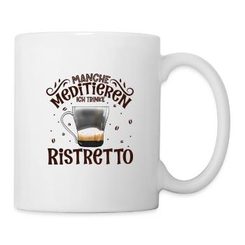Meditieren und Ristretto - Tasse - Weiß - Rechts
