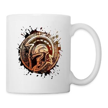 Spartaner Helm Krieger Gladiator - Tasse - Weiß - Rechts