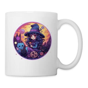 Kawaii Chibi Hexe Halloween Verkleidung Anime - Tasse - Weiß - Rechts