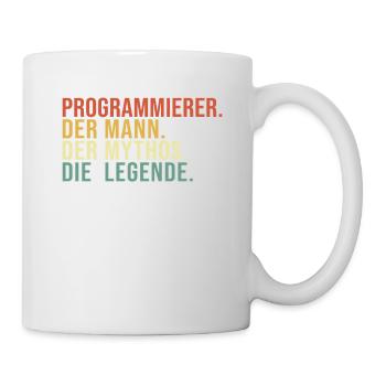Programmierer Mann Mythos Legende Developer - Tasse - Weiß - Rechts