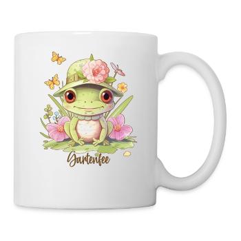 Gartenfee Frosch Gärtnerin Garten Geschenk - Tasse - Weiß - Rechts