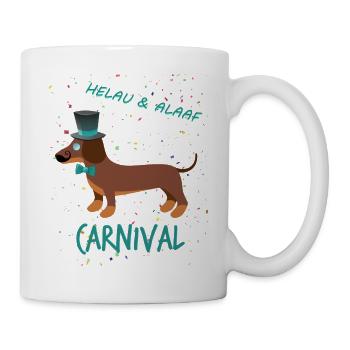 Gentleman, Teckel, Carnaval, Carnaval, Helau Alaaf - Mug blanc - blanc - Droite