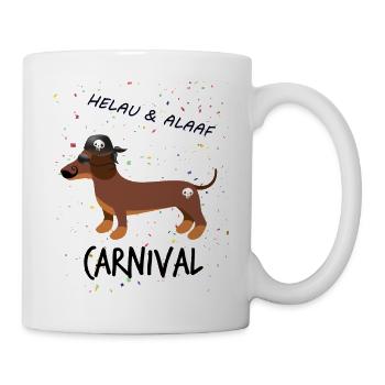 Teckel, Carnaval, Carnaval, Helau, Alaaf, Pirate - Mug blanc - blanc - Droite