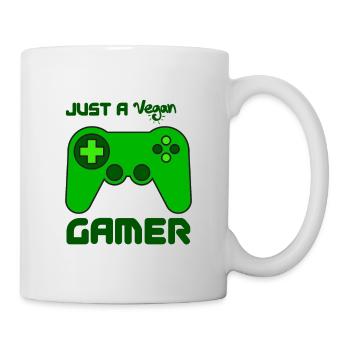 just a vegan gamer, veganuary Tierwohl Tierschutz - Tasse - Weiß - Rechts