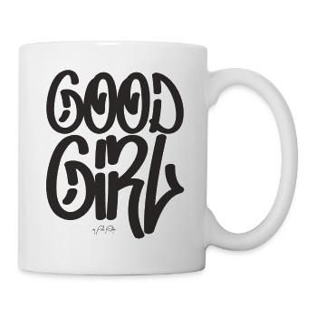 Texte : Bonne fille, bonne fille - Mug blanc - blanc - Droite