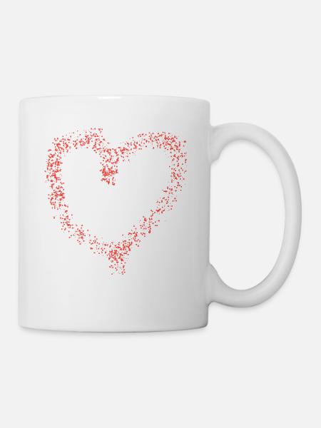 Herz Valentinstag Heiratsantrag herzlich - Tasse - Weiß