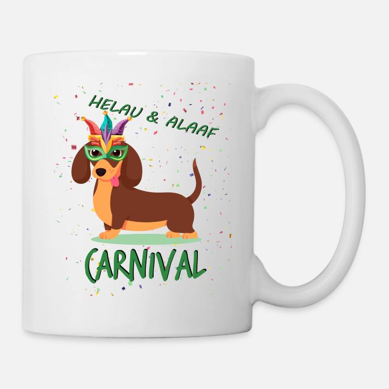 Dachshund, Carnival, Carnival, Helau, Alaaf - Mug - white
