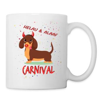 Dachshund, Carnival, Carnival, Helau, Alaaf, Devil - Mug - white - Right