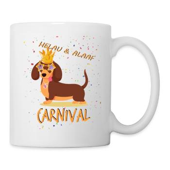 Teckel, Carnaval, Carnaval, Helau, Alaaf, Roi - Mug blanc - blanc - Droite