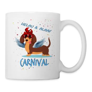 Teckel, Carnaval, Carnaval, Helau, Alaaf, Ange - Mug blanc - blanc - Droite