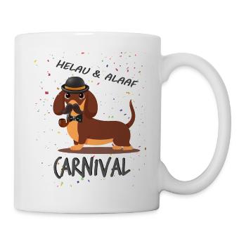 Teckel, Carnaval, Carnaval, Helau, Alaaf, Détective - Mug blanc - blanc - Droite