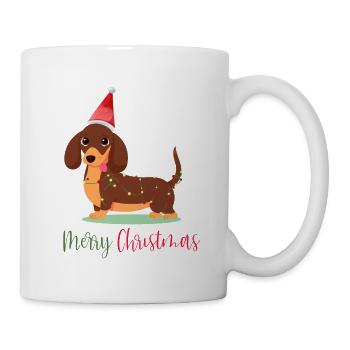 Dackel, Dachshund, Weihnachten, Christmas - Tasse - Weiß - Rechts