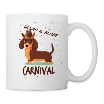 Teckel, Carnaval, Carnaval, Helau, Alaaf, Cowboy - Mug blanc - blanc - Droite