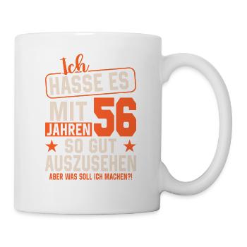Junggeblieben mit 56 Jahren - Tasse - Weiß - Rechts