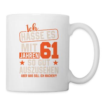 Junggeblieben mit 61 Jahren - Tasse - Weiß - Rechts
