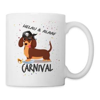 Teckel, Carnaval, Carnaval, Helau, Alaaf, Pirate - Mug blanc - blanc - Droite