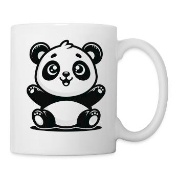 Spielerischer Panda - Niedliches Tierdesign - Tasse - Weiß - Rechts