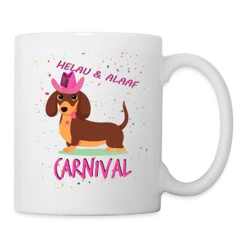 Teckel, Carnaval, Carnaval, Helau, Alaaf, Western - Mug blanc - blanc - Droite