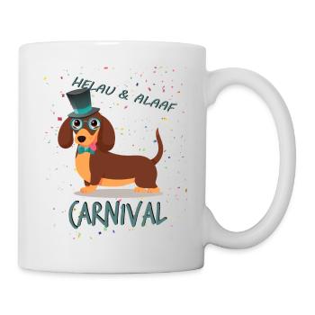 Gentleman, Teckel, Carnaval, Carnaval, Helau Alaaf - Mug blanc - blanc - Droite
