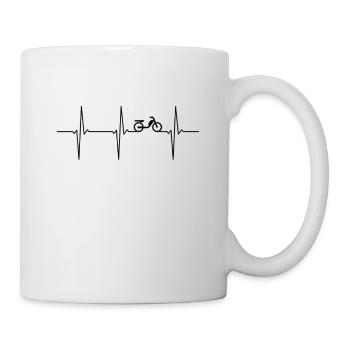 Cyclomoteur ECG Rythme cardiaque Cyclomoteur - Mug blanc - blanc - Droite