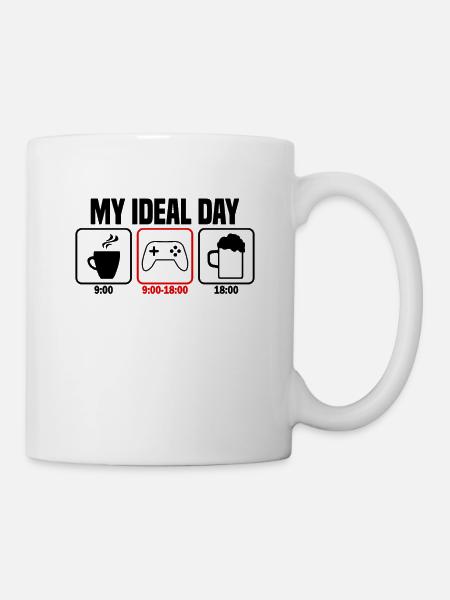 Mein perfekter Tag Gaming Gamer - Tasse - Weiß