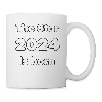 The Star 2024 is born white lettering with border - Mug - white - Right