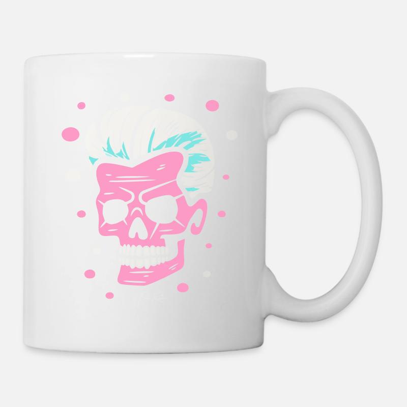Pop-Farben-Kunst, Eine Boomer-Schädel-Party - Tasse - Weiß