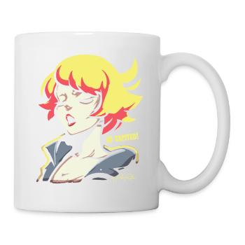Popfarbene Anime-Girl: So aufgeregt Frau - Tasse - Weiß - Rechts