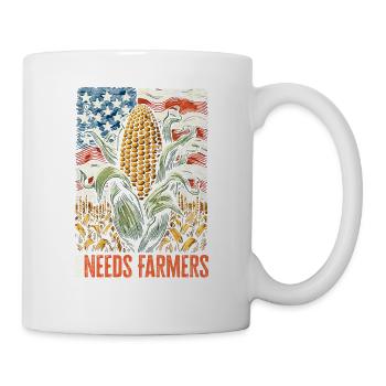 America Needs Farmers - Gift for USA Farmers - Mug - white - Right