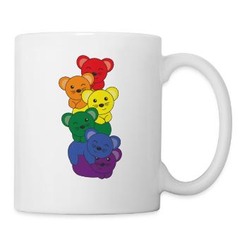 Rainbow Flag Pride LGBTQ Cute Mouse Stack - Mug - white - Right