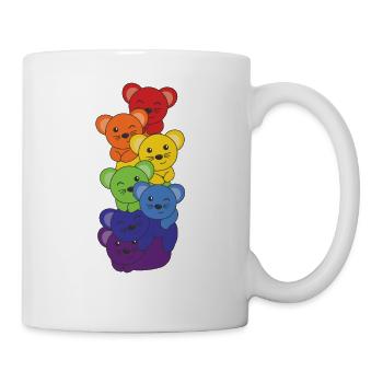 Rainbow Flag Pride LGBTQ Cute Mouse Stack - Mug - white - Right