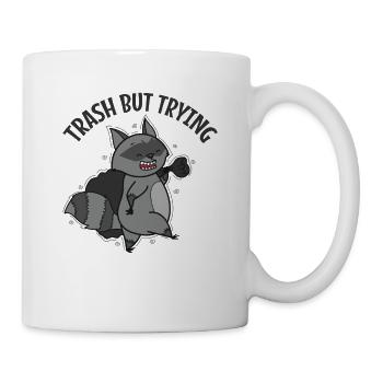 Trash mais essayant Raccoon Nocturnal - Mug blanc - blanc - Droite