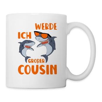 Ich Werde Großer Cousin Hai bald Cousin - Tasse - Weiß - Rechts