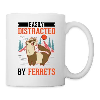 Facilement distrait par les furets Frettchen - Mug blanc - blanc - Droite